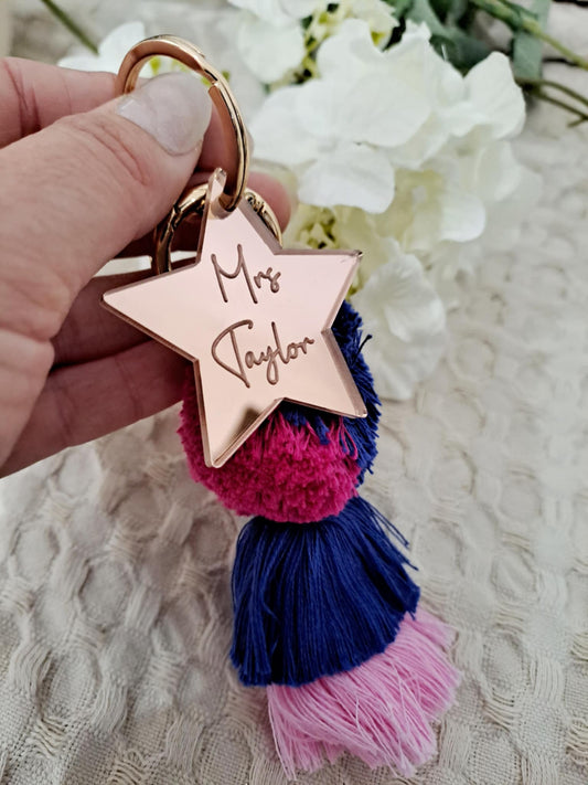 Teacher Tassel Keyring - Star