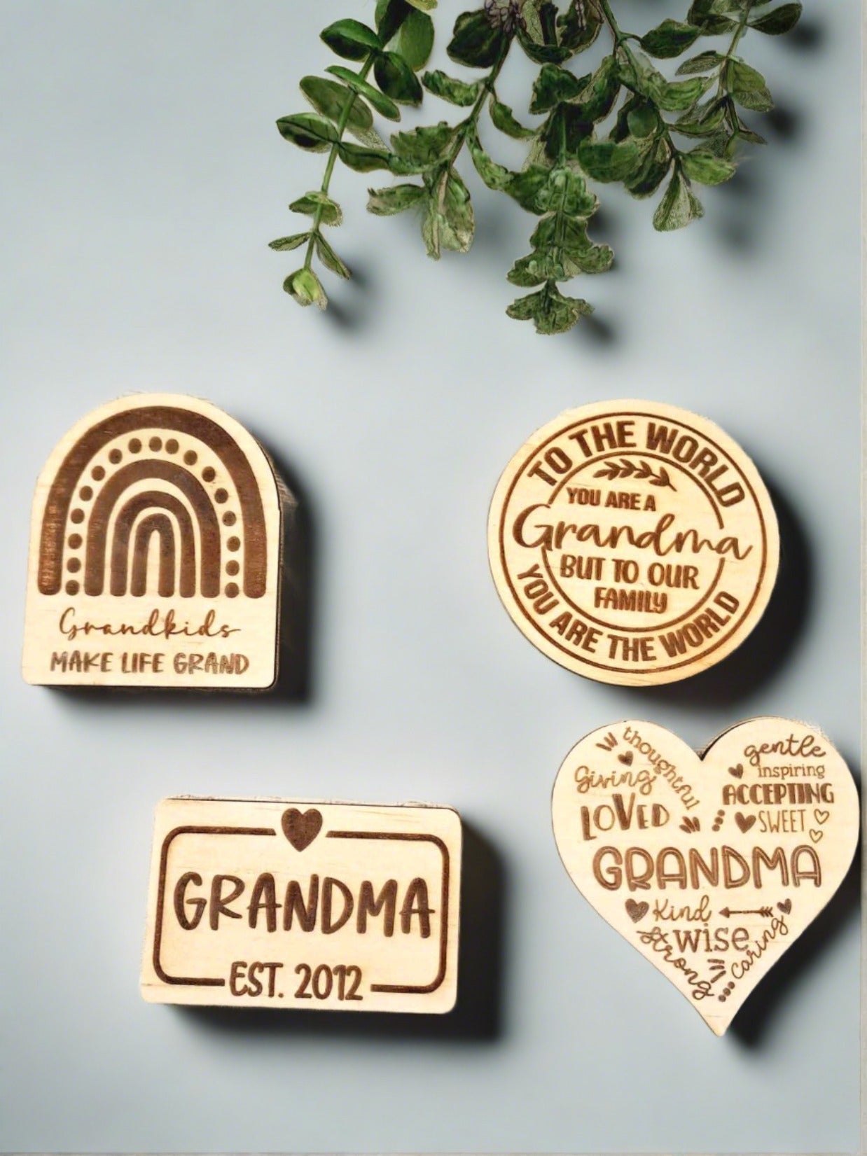 Grandma/Nanny Timber Magnet Set