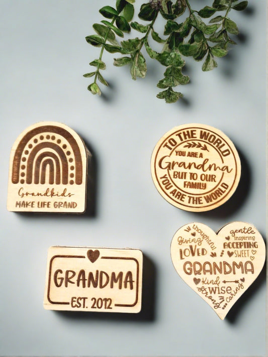 Grandma/Nanny Timber Magnet Set