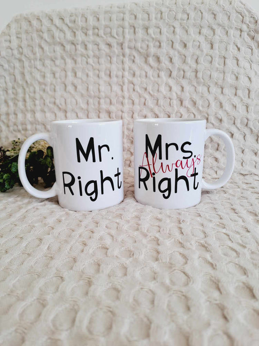 Mr Right & Mrs Always Right Mug Gift Pack