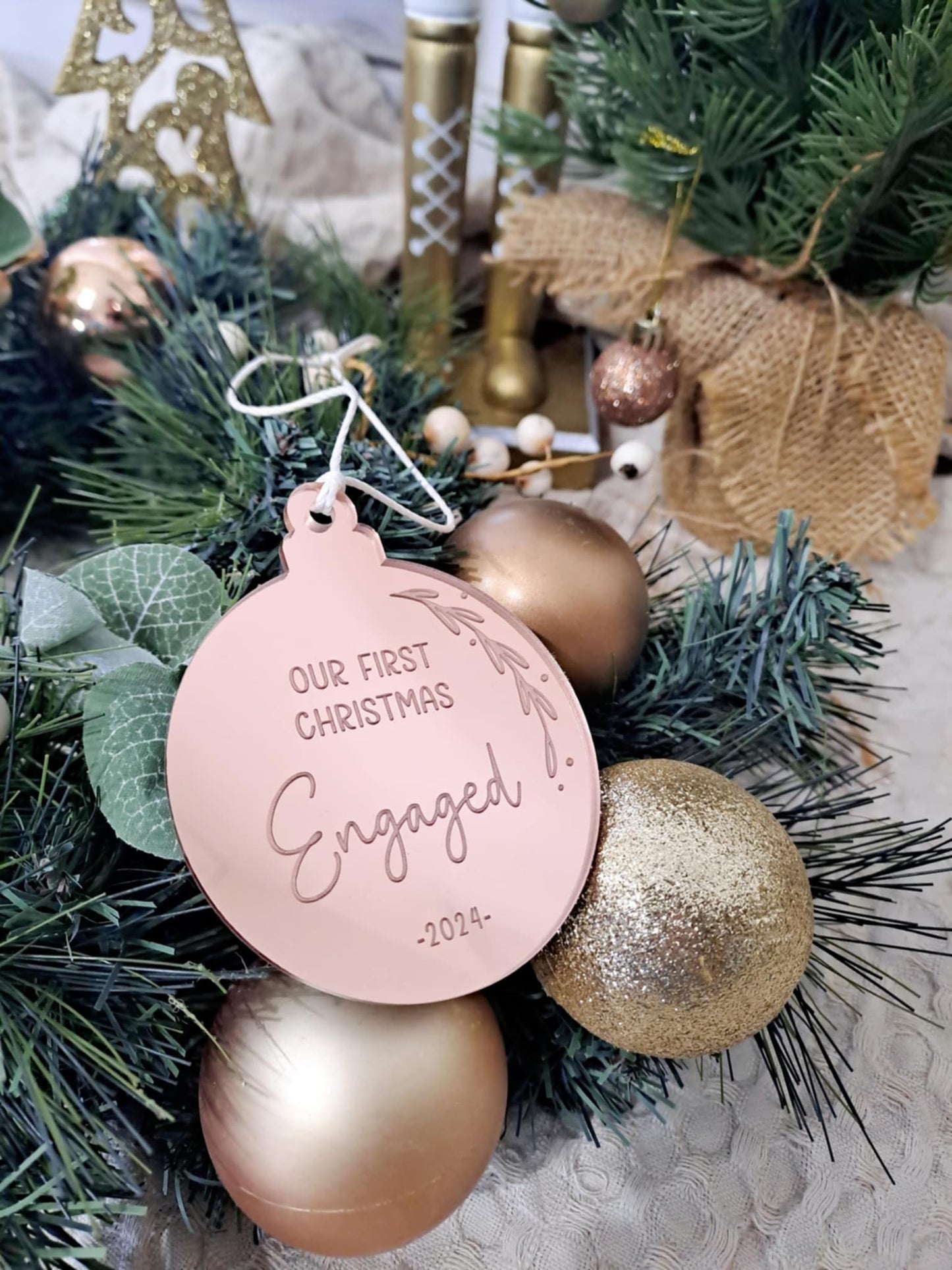 Our First Christmas Engaged Bauble