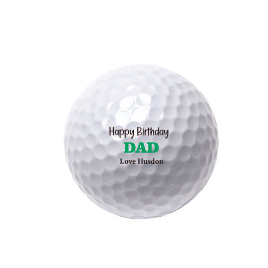 Personalised Golf Balls - Set of 3 - Happy Birthday