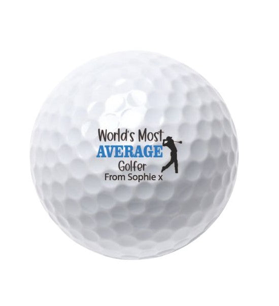 Personalised Golf Ball - Set of 3 - Most Average Golfer