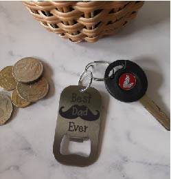 Stainless Steel Dog Tag Key-ring Bottle Opener - Dad designs